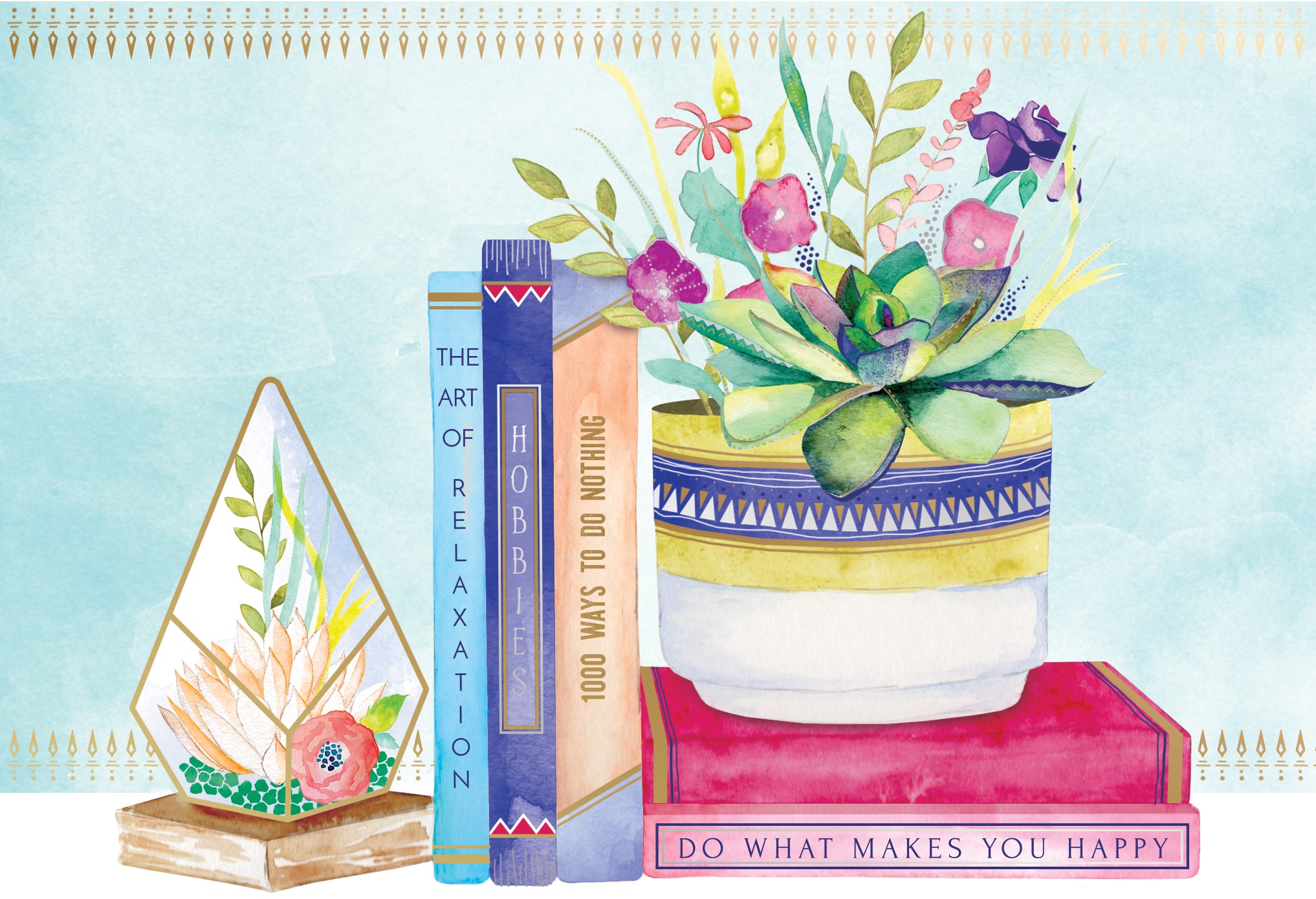 Terrarium And Books Retirement Card - Cardmore